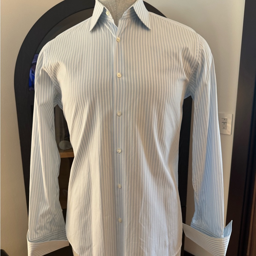 Hugo Boss Sky Blue Striped Dress Shirt